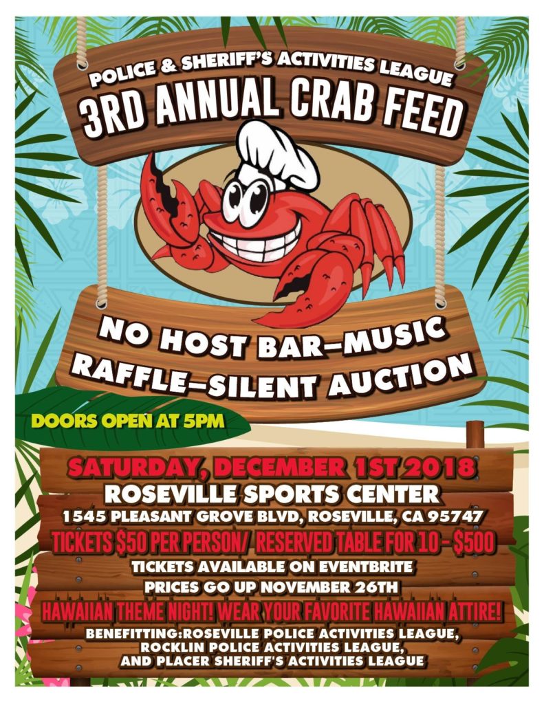 3rd Annual Crab Feed Placer Sheriff's Activities League